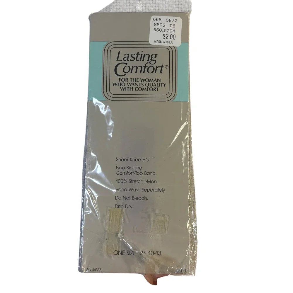 Montgomery Ward Lasting Comfort Knee High Hosiery 3 Pairs NIP Suntan Grey VTG